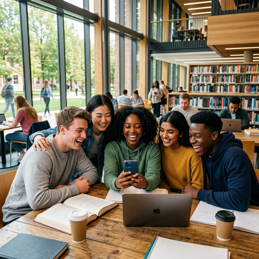 Students studying together