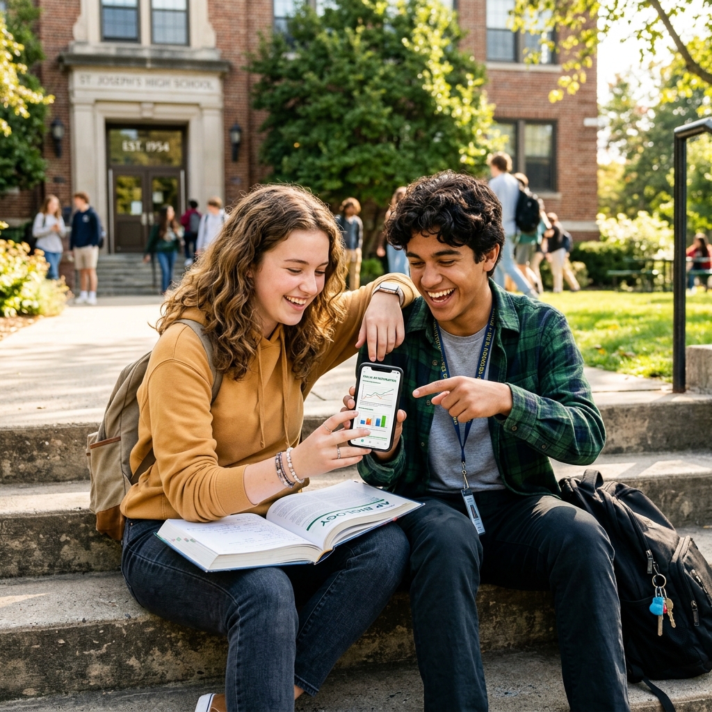 Students studying together